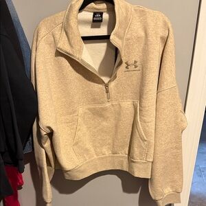 Under Armour Khaki Quarter-Zip Pullover woman’s half zip large